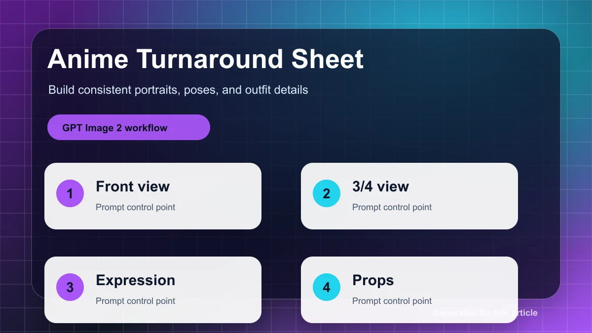 Create anime turnaround sheets for consistency